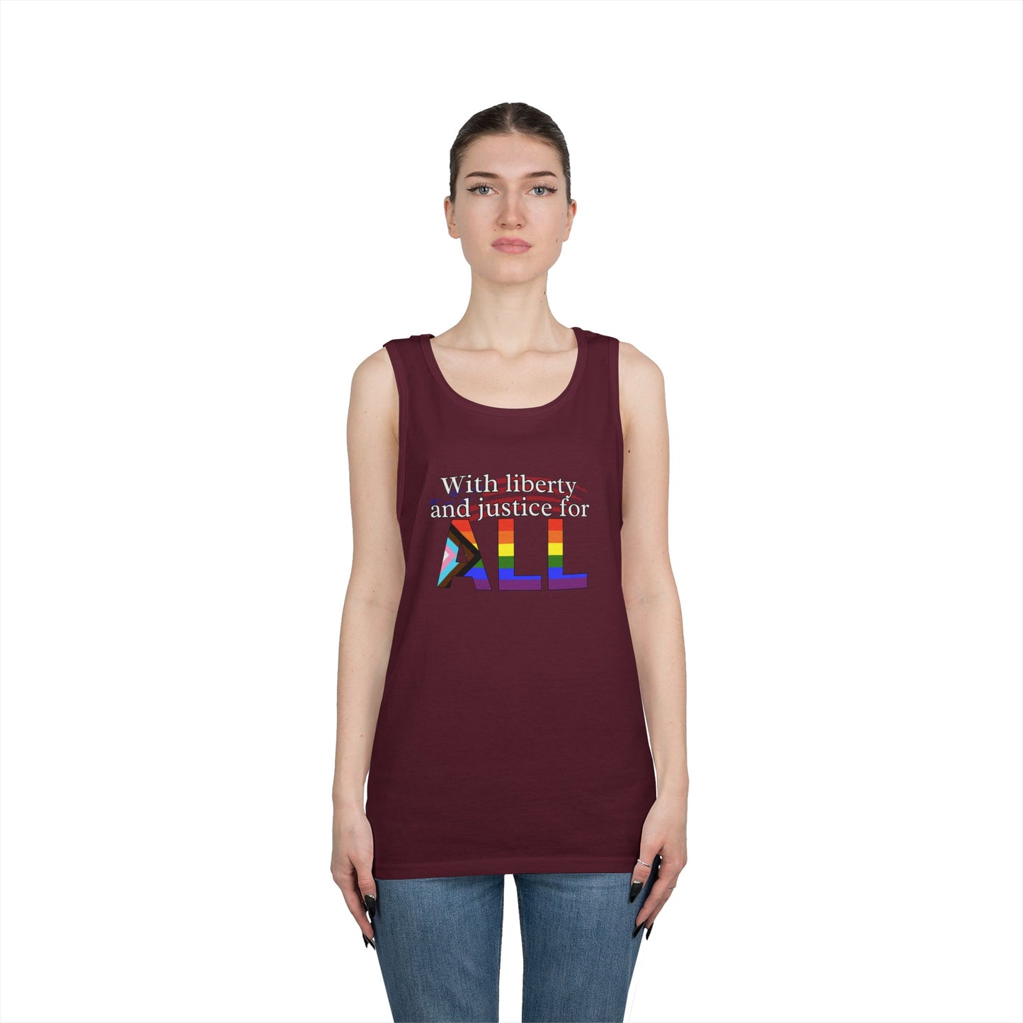 With Liberty and Justice for ALL Unisex Heavy Cotton Tank Top