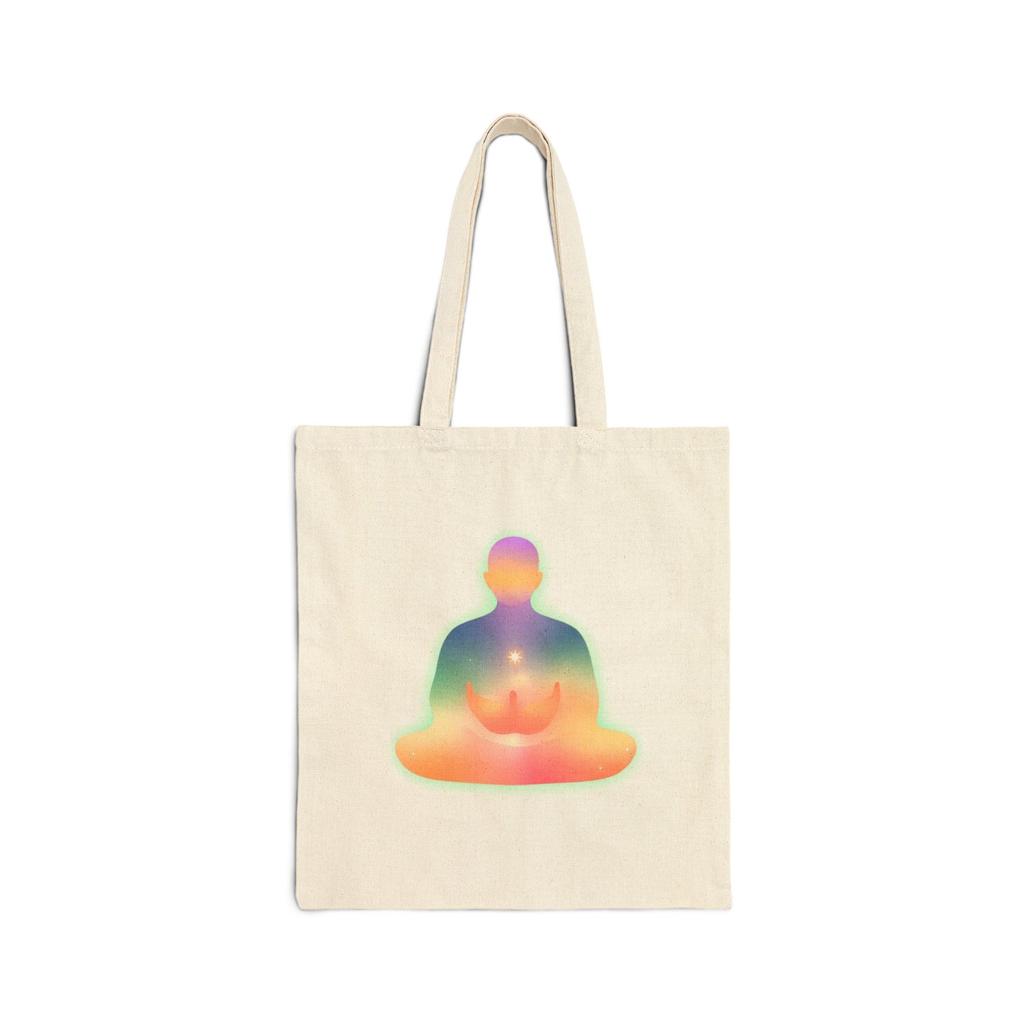 Glowing Meditation Cotton Canvas Tote Bag