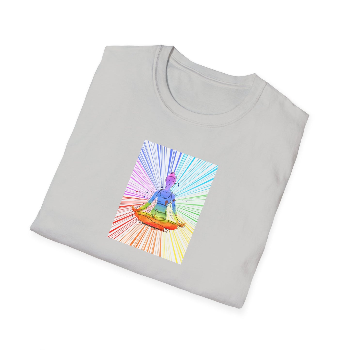 Fractal Rainbow Yoga Unisex Softstyle T-Shirt