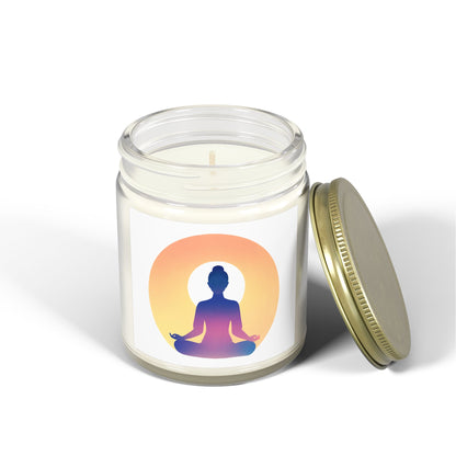 Yoga Sun Meditation Scented Candles, Coconut Apricot Wax (4oz, 9oz)