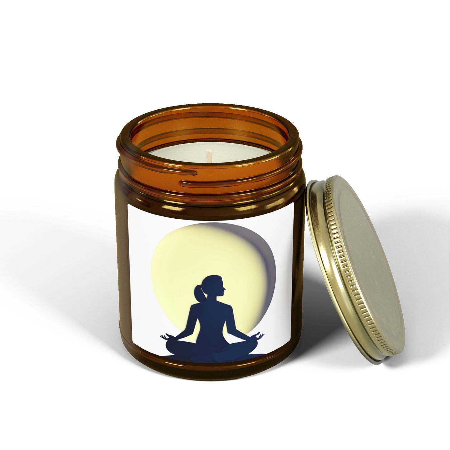 Yoga Moon Meditation Scented Candles, Coconut Apricot Wax (4oz, 9oz)