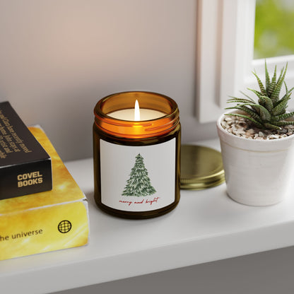 Merry and Bright Scented Candles, Coconut Apricot Wax (4oz, 9oz)