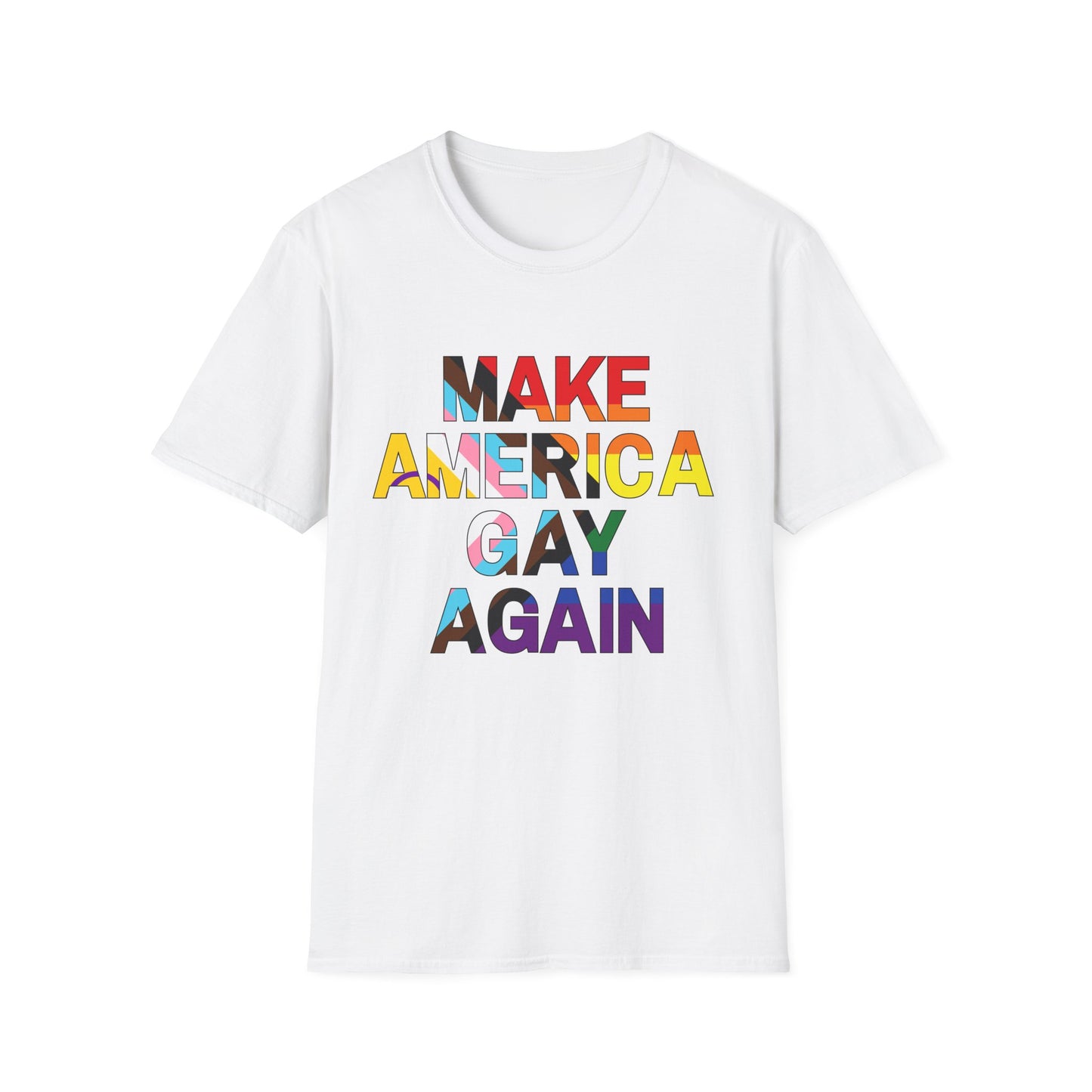 MAGA Make America Gay Again Pride Unisex Softstyle T-Shirt