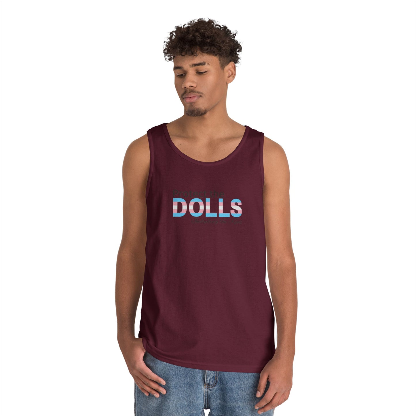 Protect the Dolls Including the Kens Unisex Heavy Cotton Tank Top