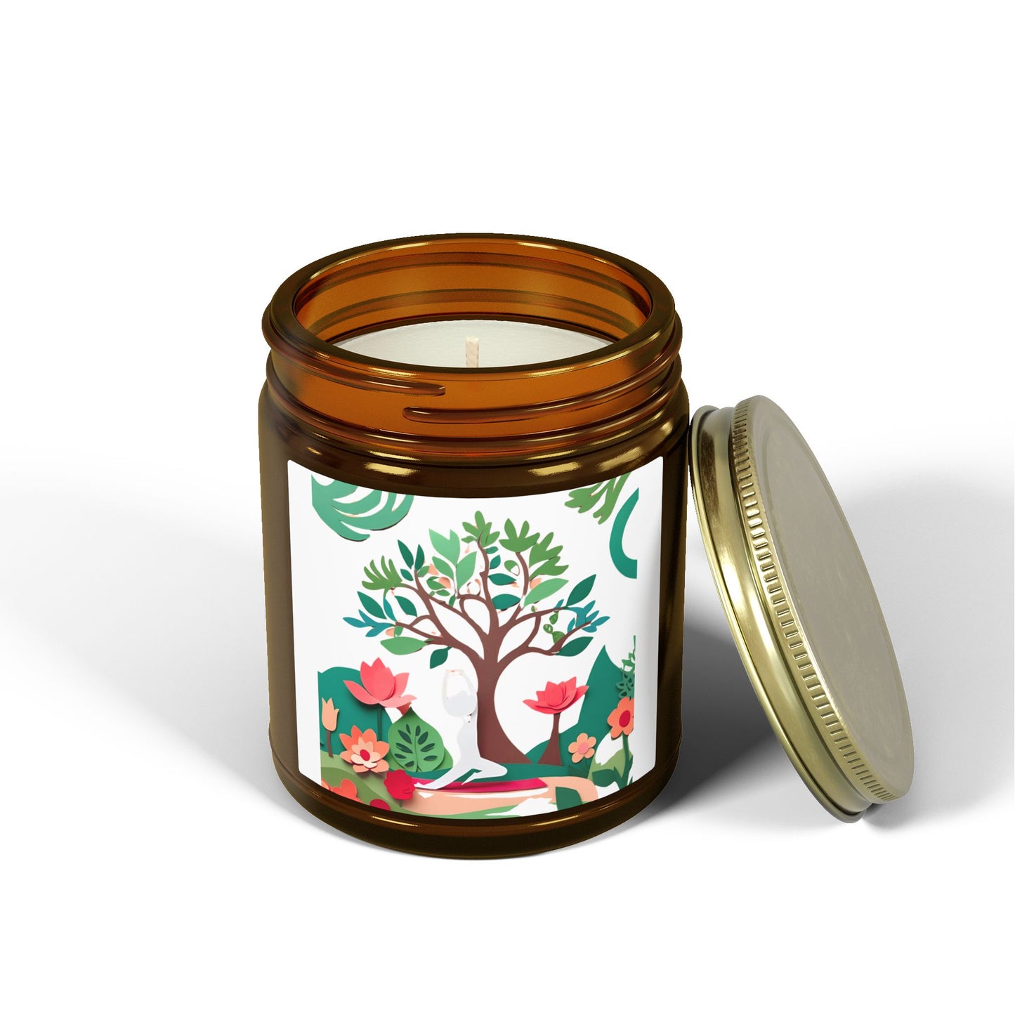 Garden of Mindfulness Scented Candles, Coconut Apricot Wax (4oz, 9oz)