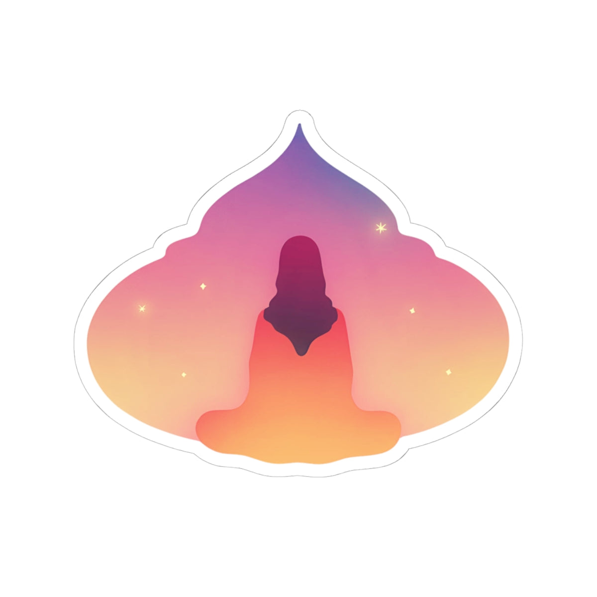 Yoga Sunset Meditation Kiss-Cut Stickers
