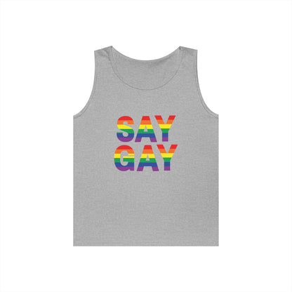 Say Gay Unisex Heavy Cotton Tank Top