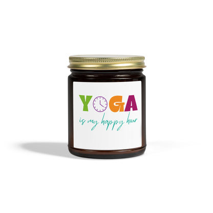 Yoga is my Happy Hour Scented Candles, Coconut Apricot Wax (4oz, 9oz)
