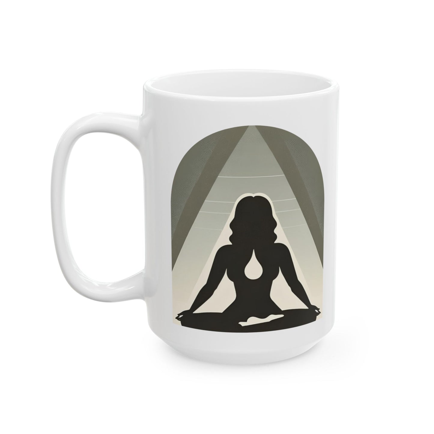 Heart of Yoga Ceramic Mug, (11oz, 15oz)