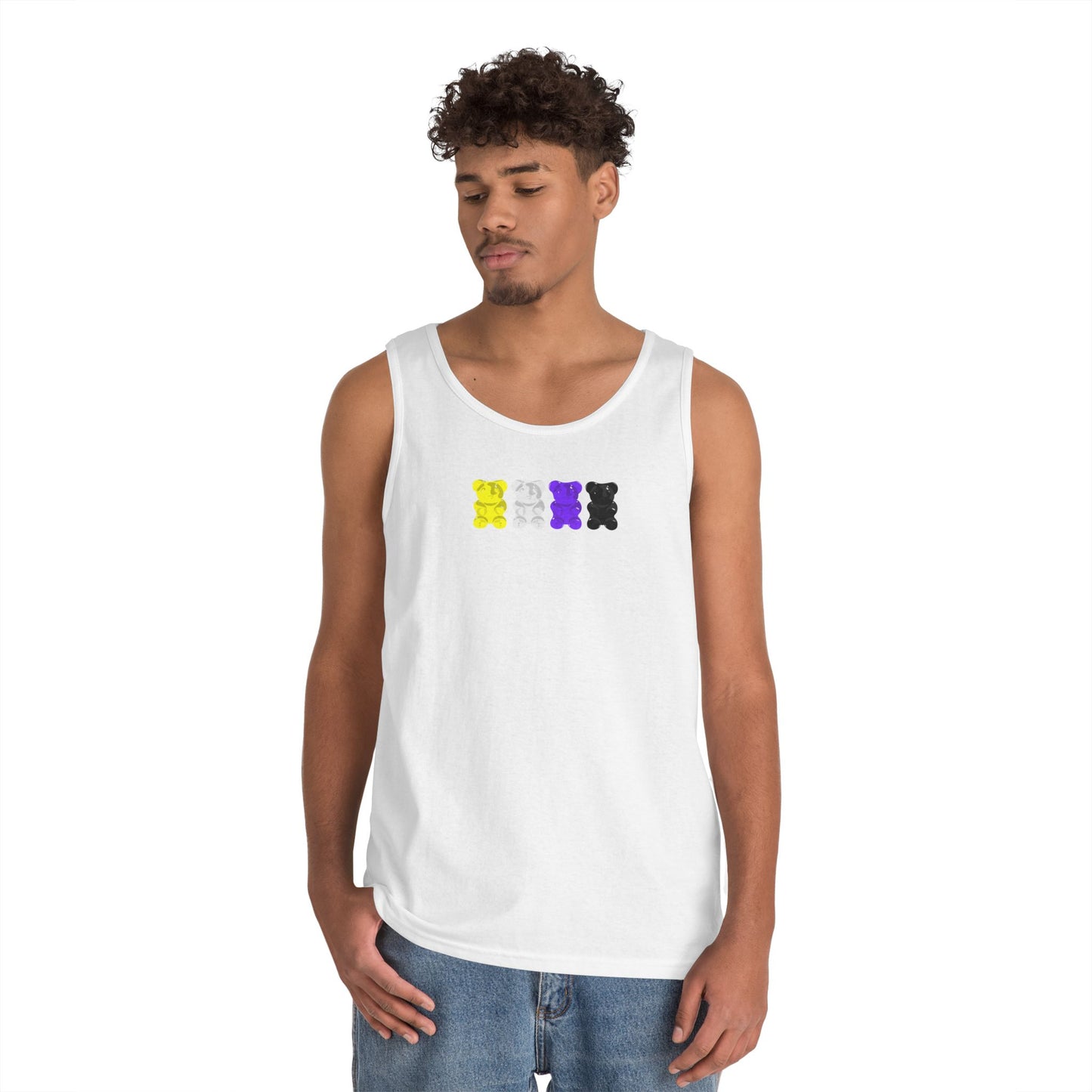 Nonbinary Pride Gummy Bears Unisex Heavy Cotton Tank Top