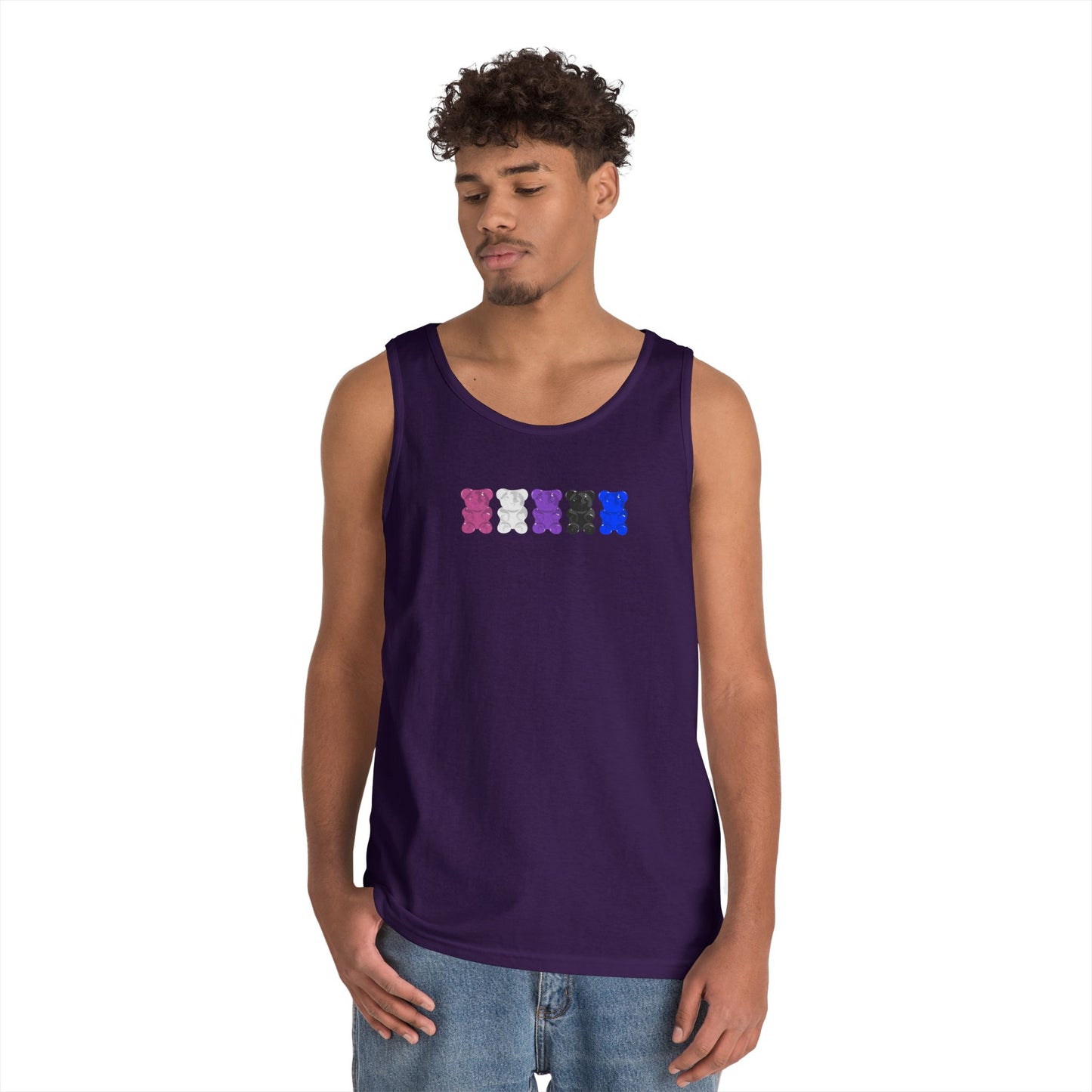Genderfluid Pride Gummy Bears Unisex Heavy Cotton Tank Top