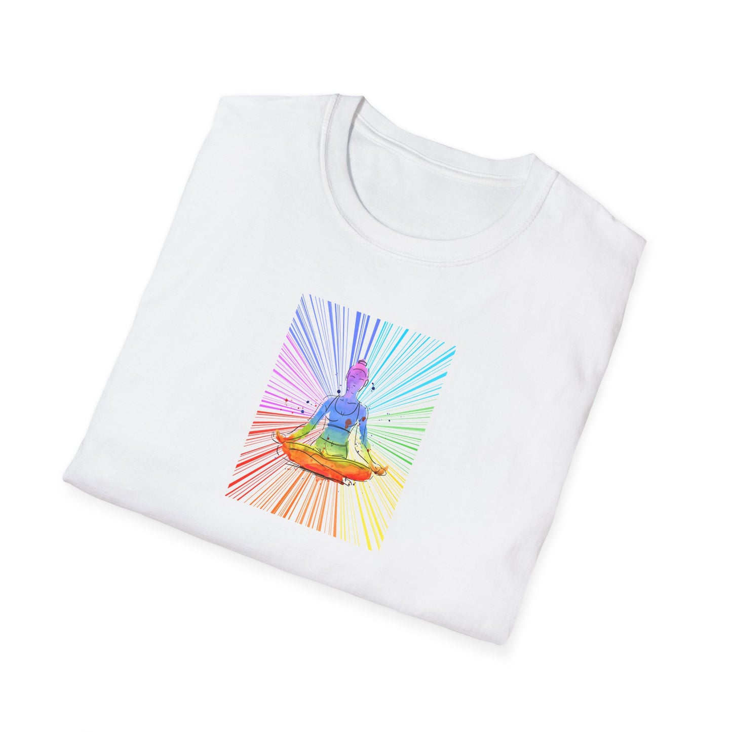 Fractal Rainbow Yoga Unisex Softstyle T-Shirt