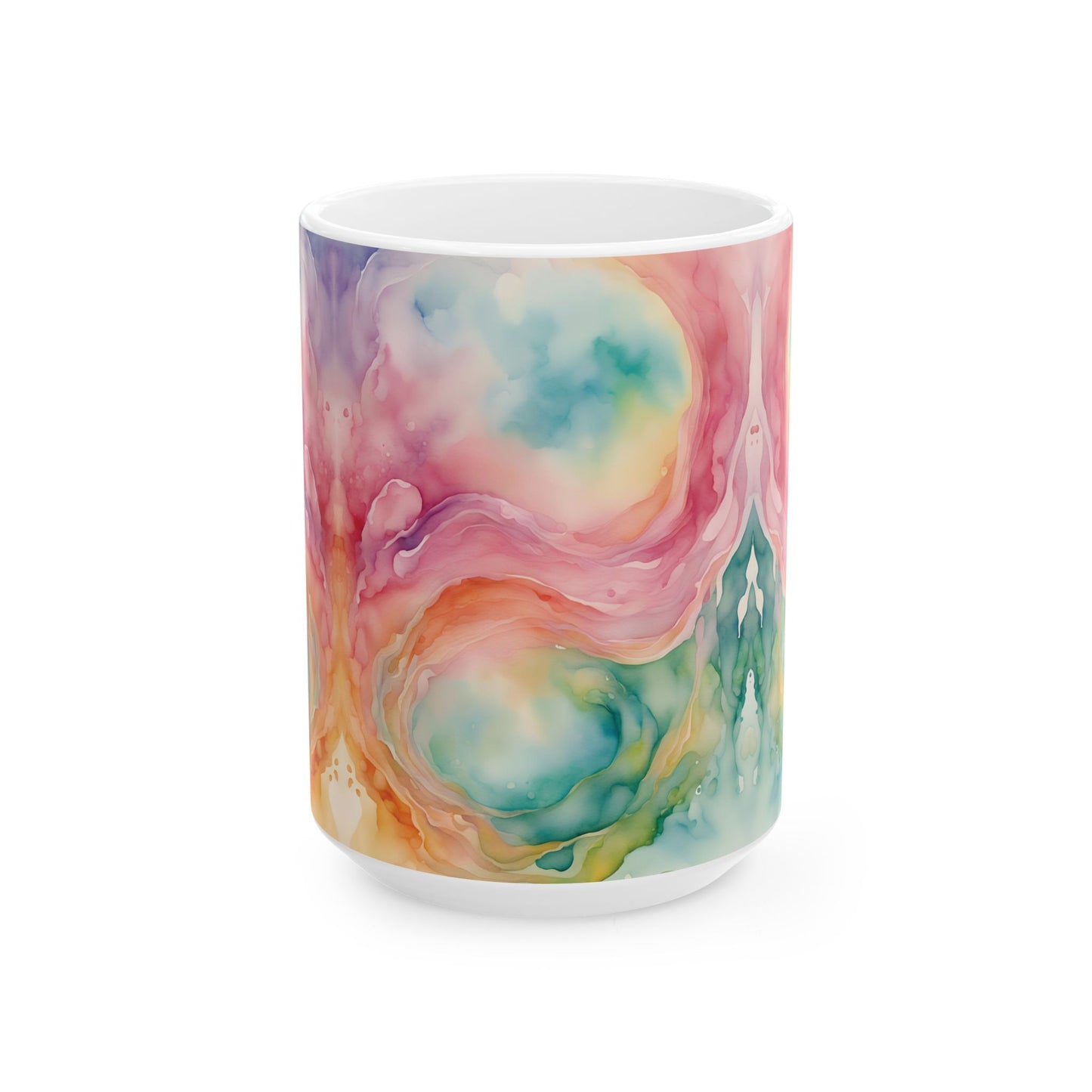 Watercolor Swirls Ceramic Mug, (11oz, 15oz)