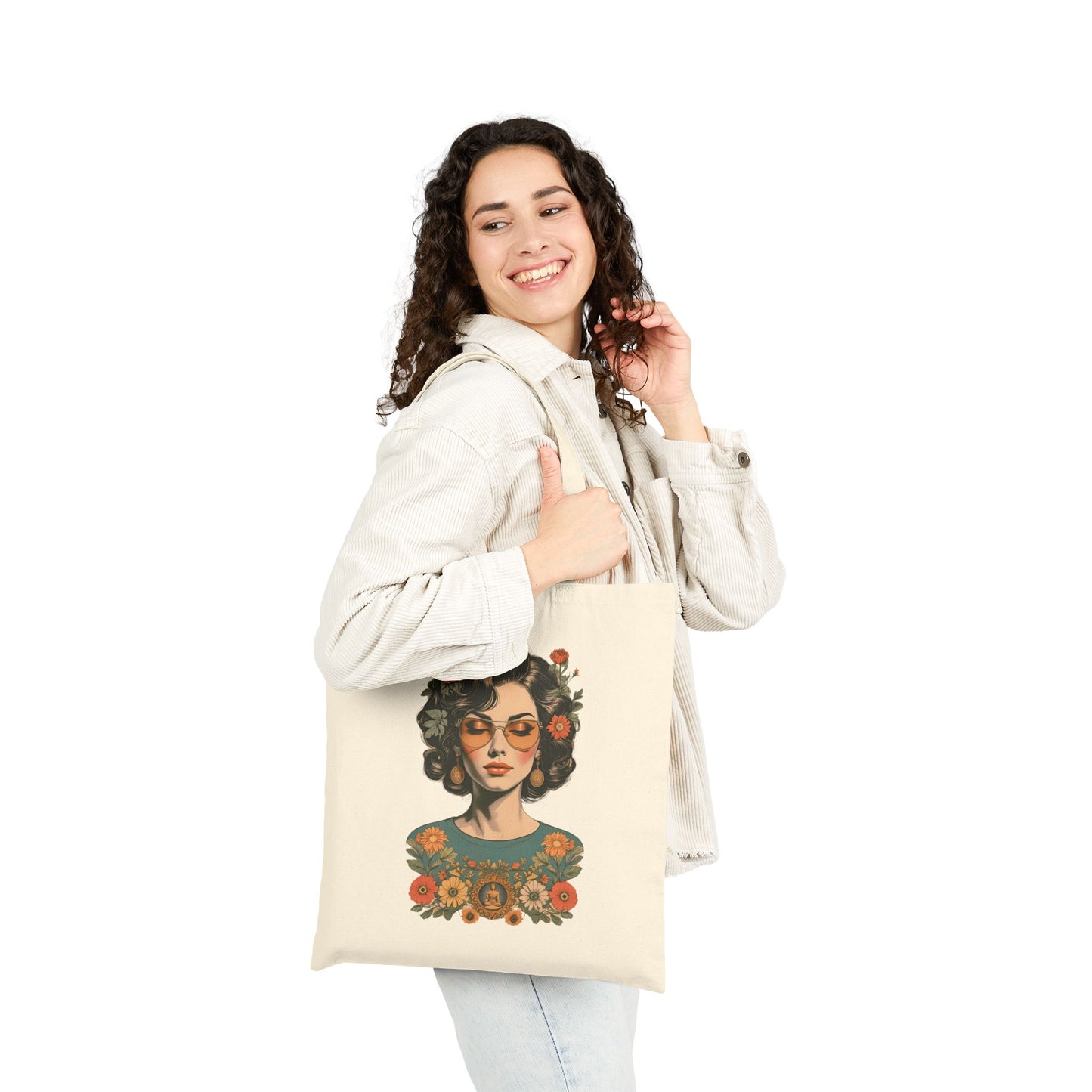 Yoga Girl Cotton Canvas Tote Bag