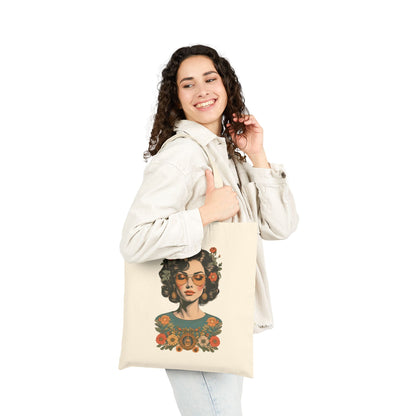 Yoga Girl Cotton Canvas Tote Bag