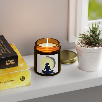 Yoga Moon Meditation Scented Candles, Coconut Apricot Wax (4oz, 9oz)