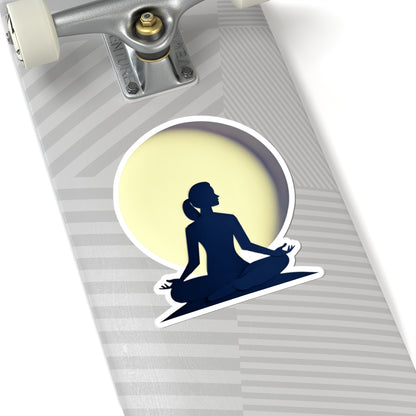 Yoga Moon Meditation Kiss-Cut Stickers