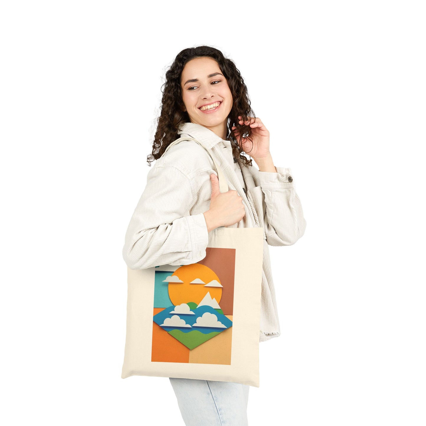 Mindful Mountains Cotton Canvas Tote Bag