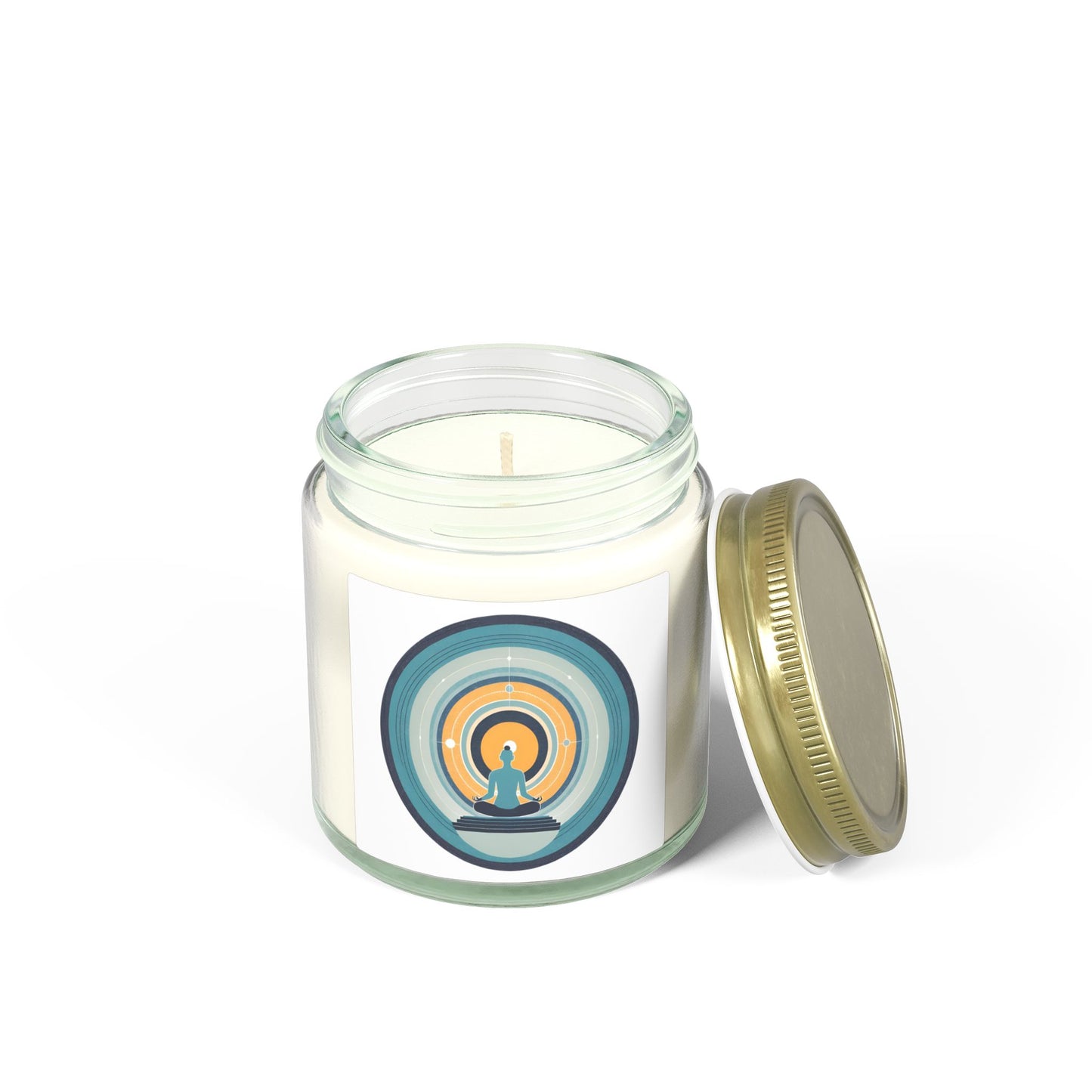 Circle of Meditation Scented Candles, Coconut Apricot Wax (4oz, 9oz)