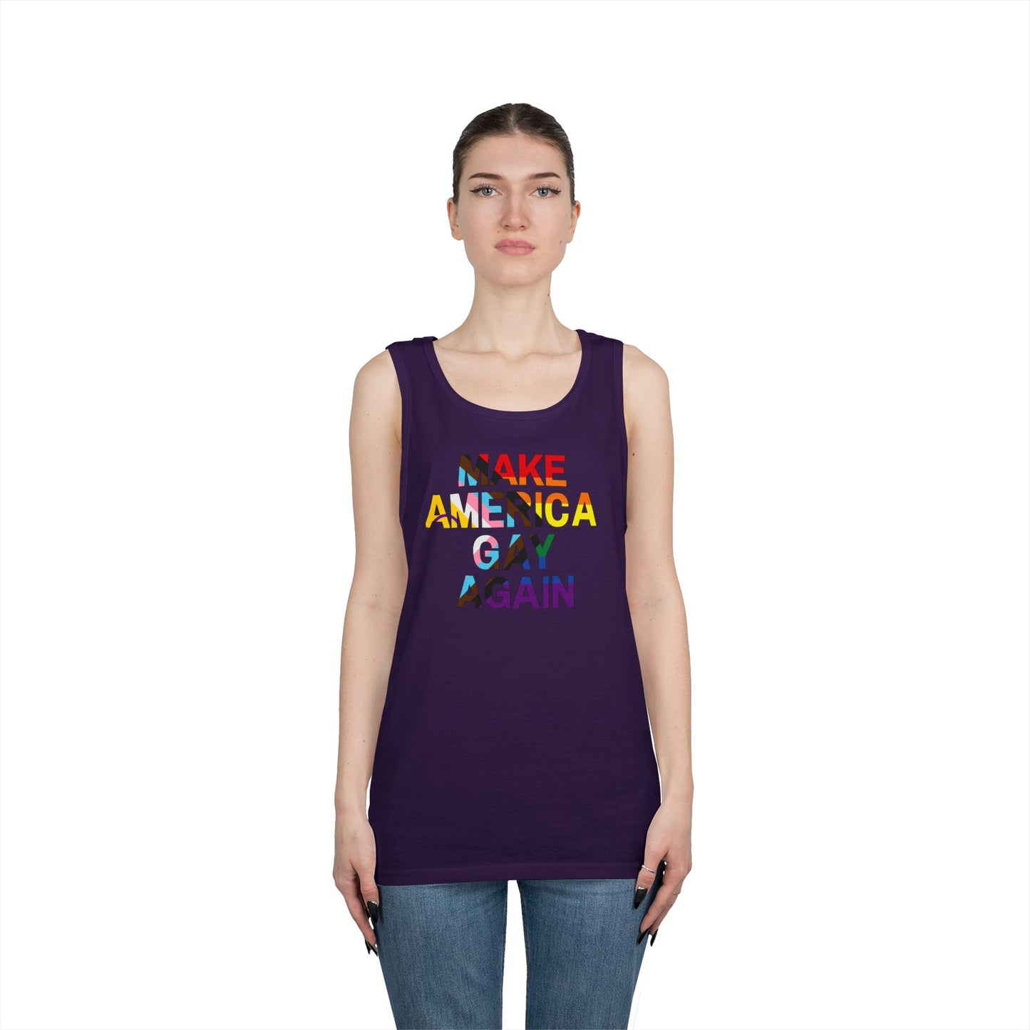MAGA Make America Gay Again Unisex Heavy Cotton Tank Top
