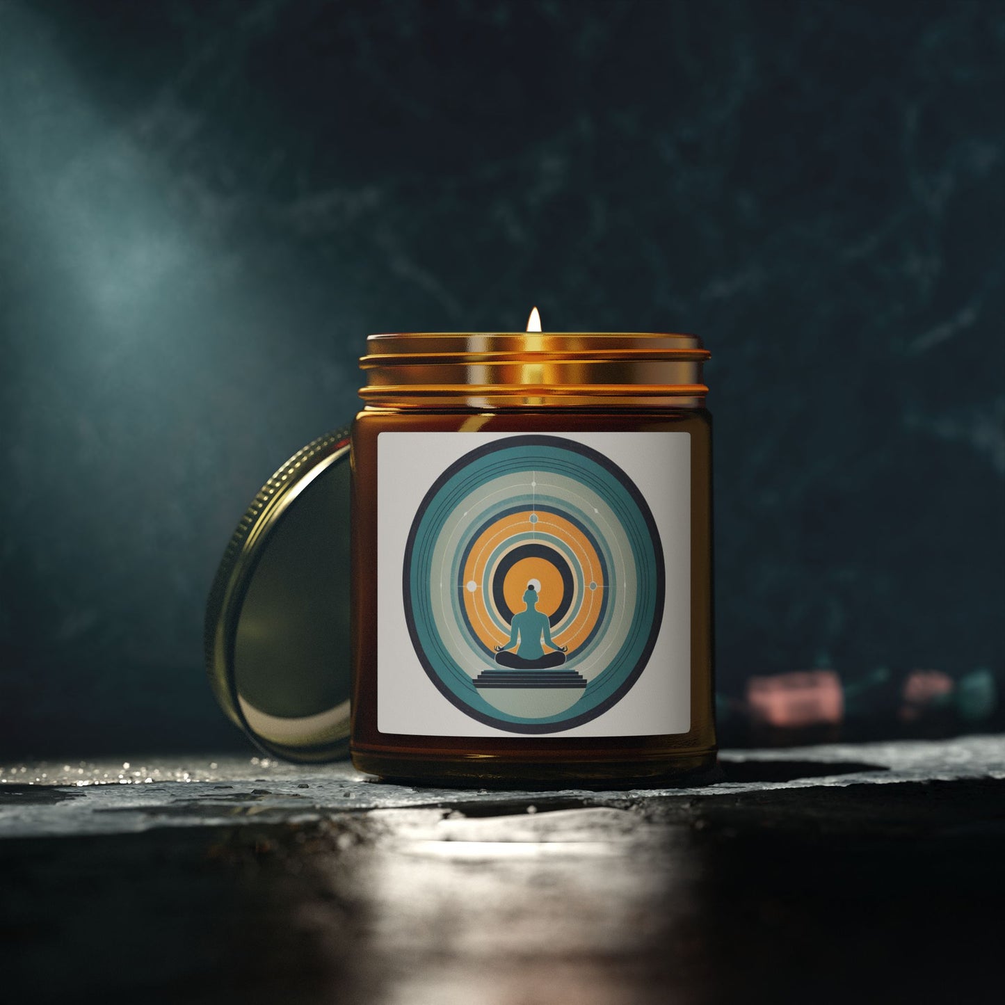 Circle of Meditation Scented Candles, Coconut Apricot Wax (4oz, 9oz)