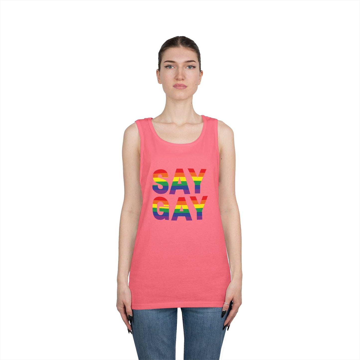 Say Gay Unisex Heavy Cotton Tank Top