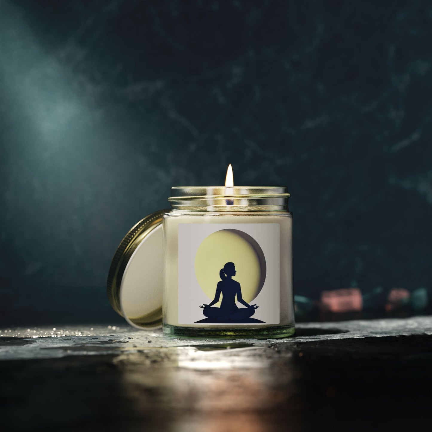 Yoga Moon Meditation Scented Candles, Coconut Apricot Wax (4oz, 9oz)