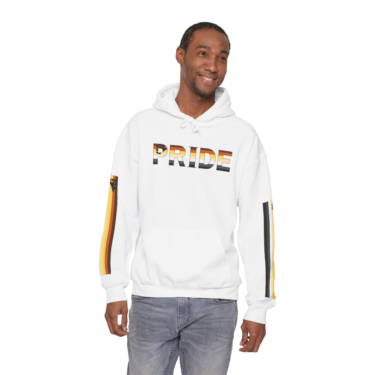 Bear Pride Flag Sleaves Unisex Heavy Blend™ Hooded Sweatshirt