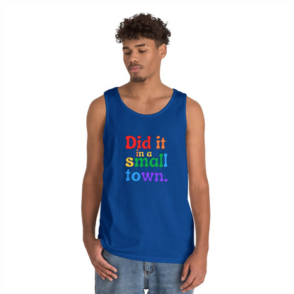 Rainbow Did It In A Small Town Unisex Heavy Cotton Tank Top