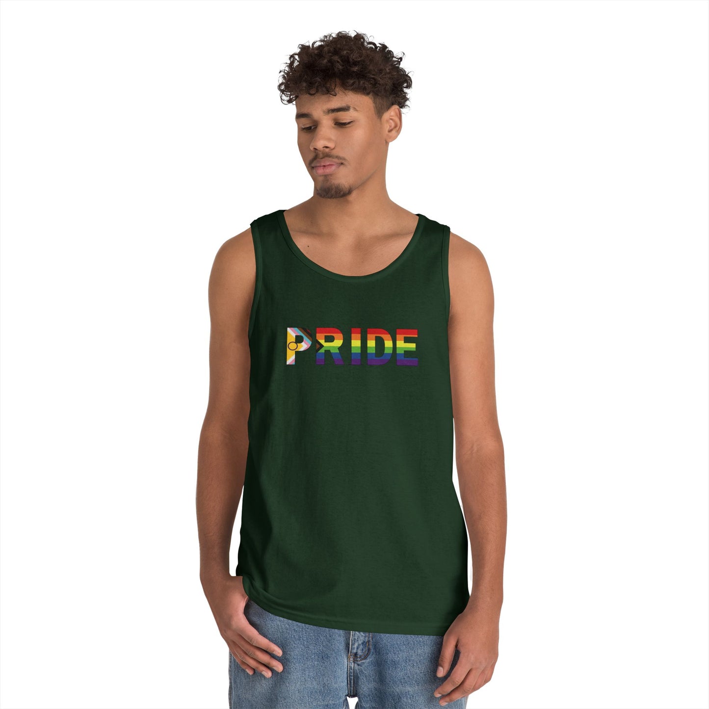 Inclusive Rainbow PRIDE Unisex Heavy Cotton Tank Top