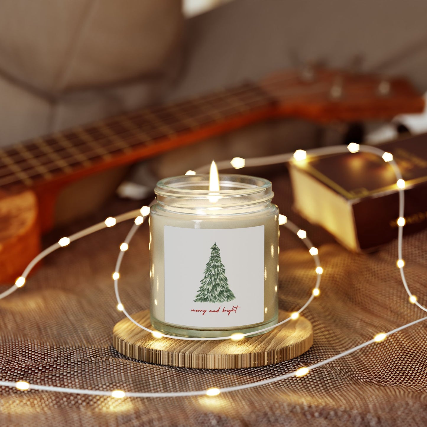 Merry and Bright Scented Candles, Coconut Apricot Wax (4oz, 9oz)