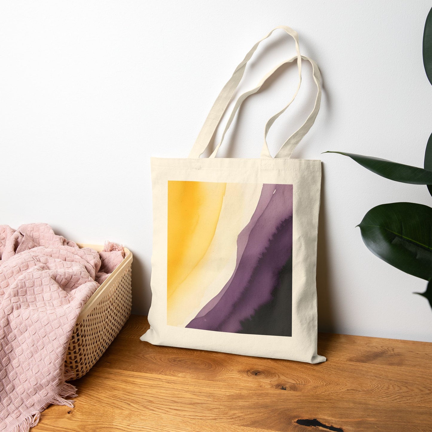 Nonbinary Watercolor Pride Canvas Tote