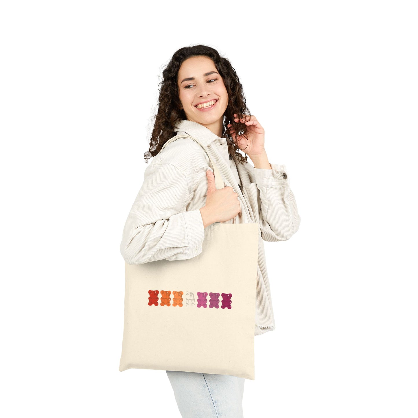 Lesbian Pride Gummy Bears Canvas Tote