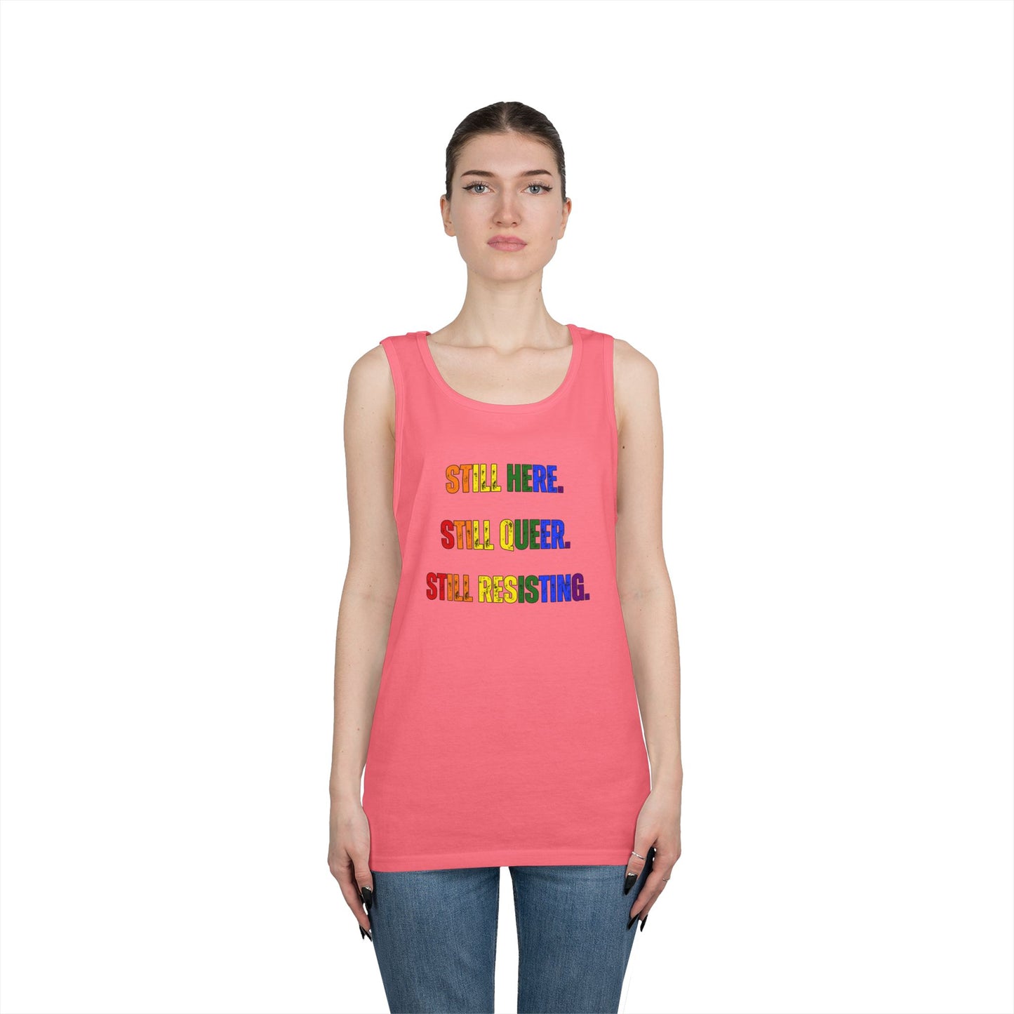 Still Here Still Queer Still Resisting Unisex Heavy Cotton Tank Top