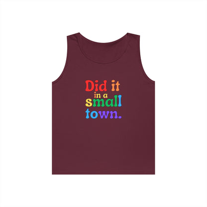 Rainbow Did It In A Small Town Unisex Heavy Cotton Tank Top