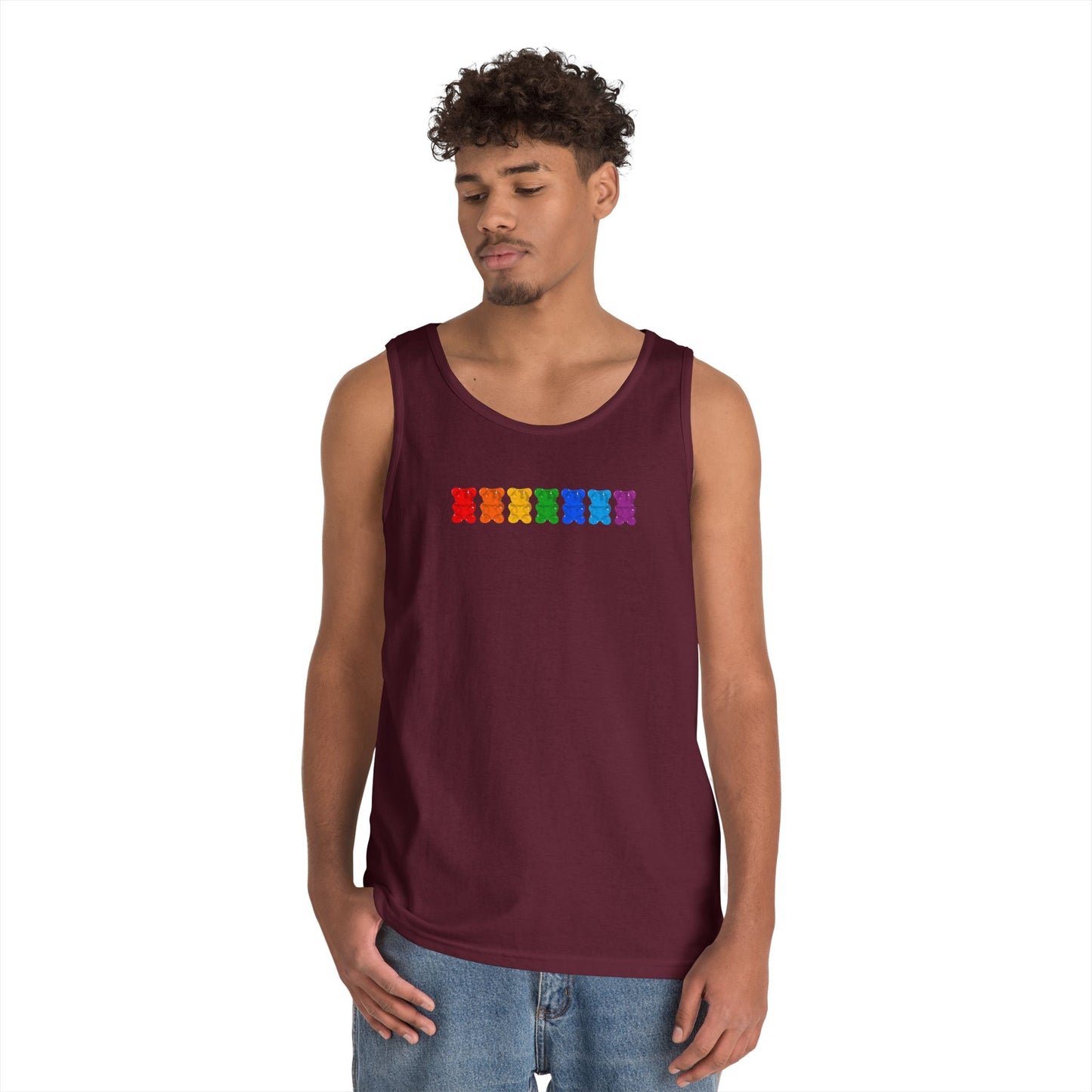 Rainbow Pride Gummy Bears Unisex Heavy Cotton Tank Top
