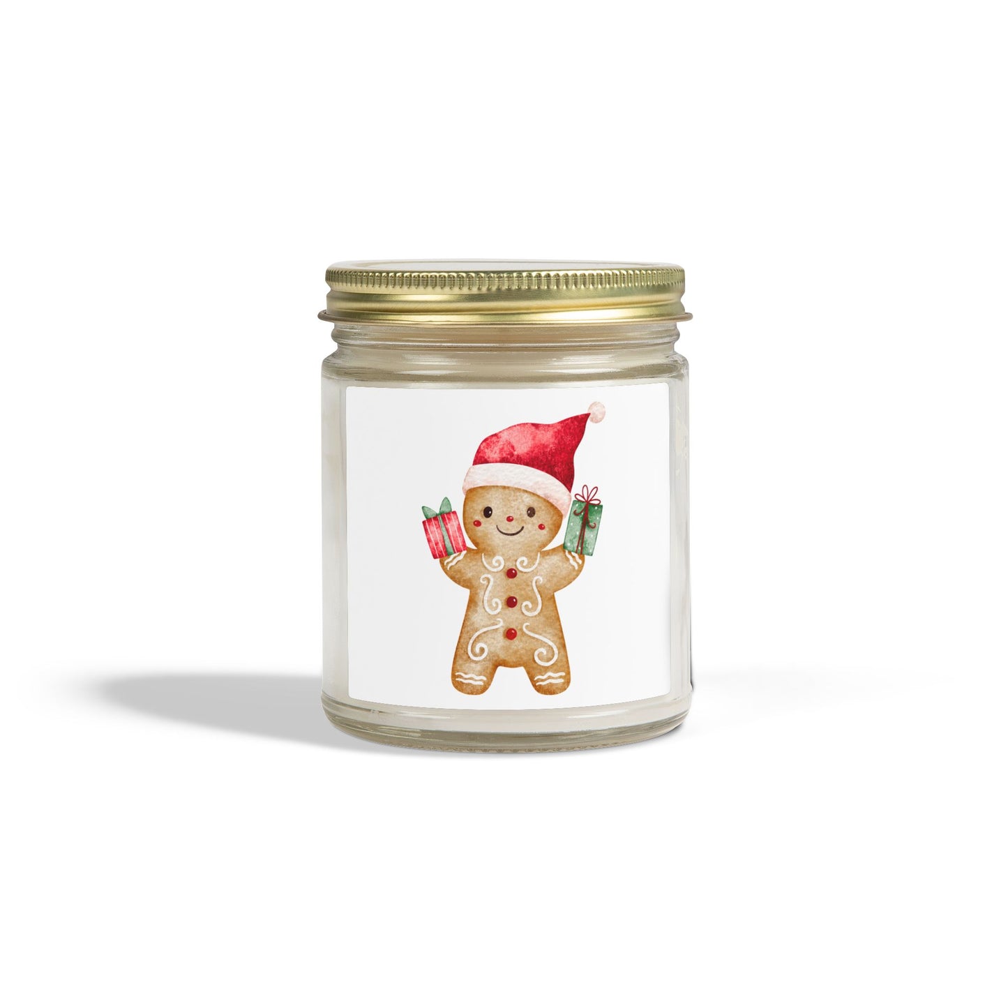 Gingerbread Boy Scented Candles, Coconut Apricot Wax (4oz, 9oz)