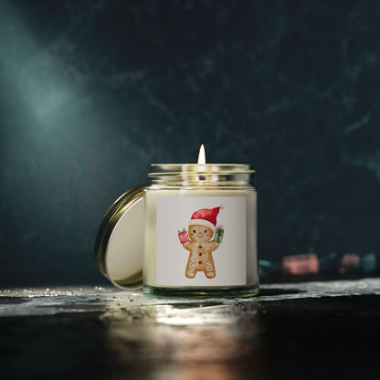 Gingerbread Boy Scented Candles, Coconut Apricot Wax (4oz, 9oz)