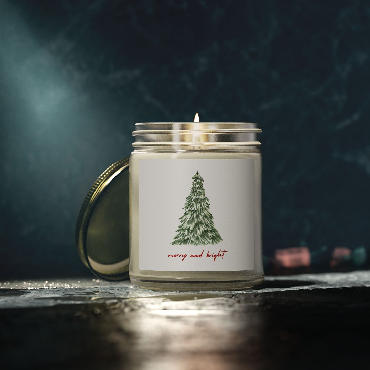 Merry and Bright Scented Candles, Coconut Apricot Wax (4oz, 9oz)