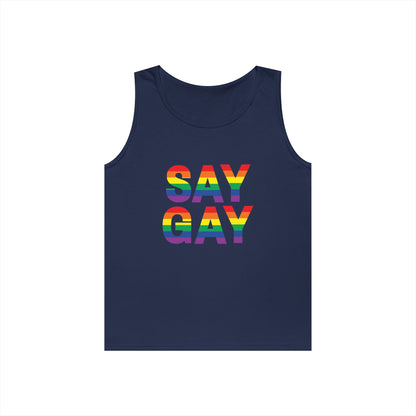 Say Gay Unisex Heavy Cotton Tank Top