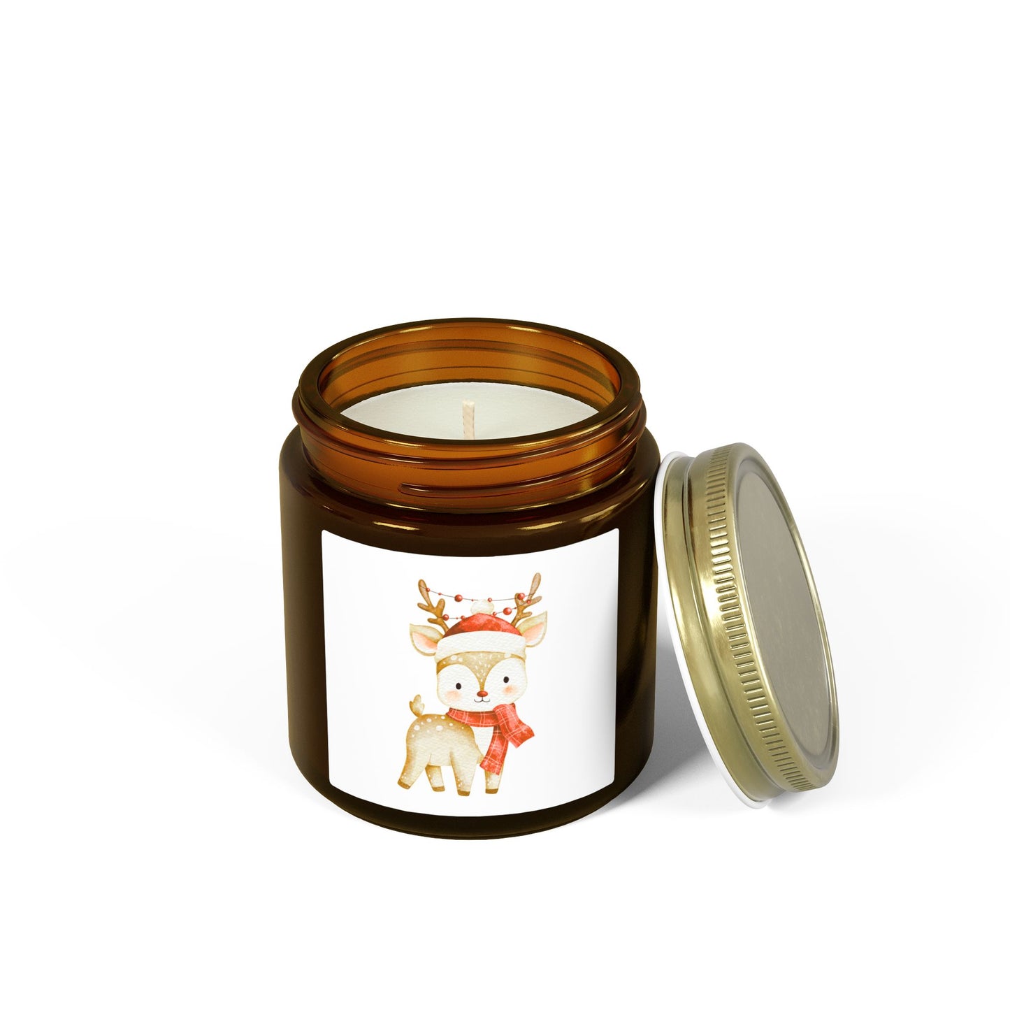 Reindeer Scented Candles, Coconut Apricot Wax (4oz, 9oz)