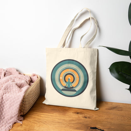 Circle of Meditation Cotton Canvas Tote Bag