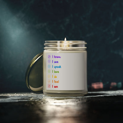 Yoga Chakras Scented Candles, Coconut Apricot Wax (4oz, 9oz)