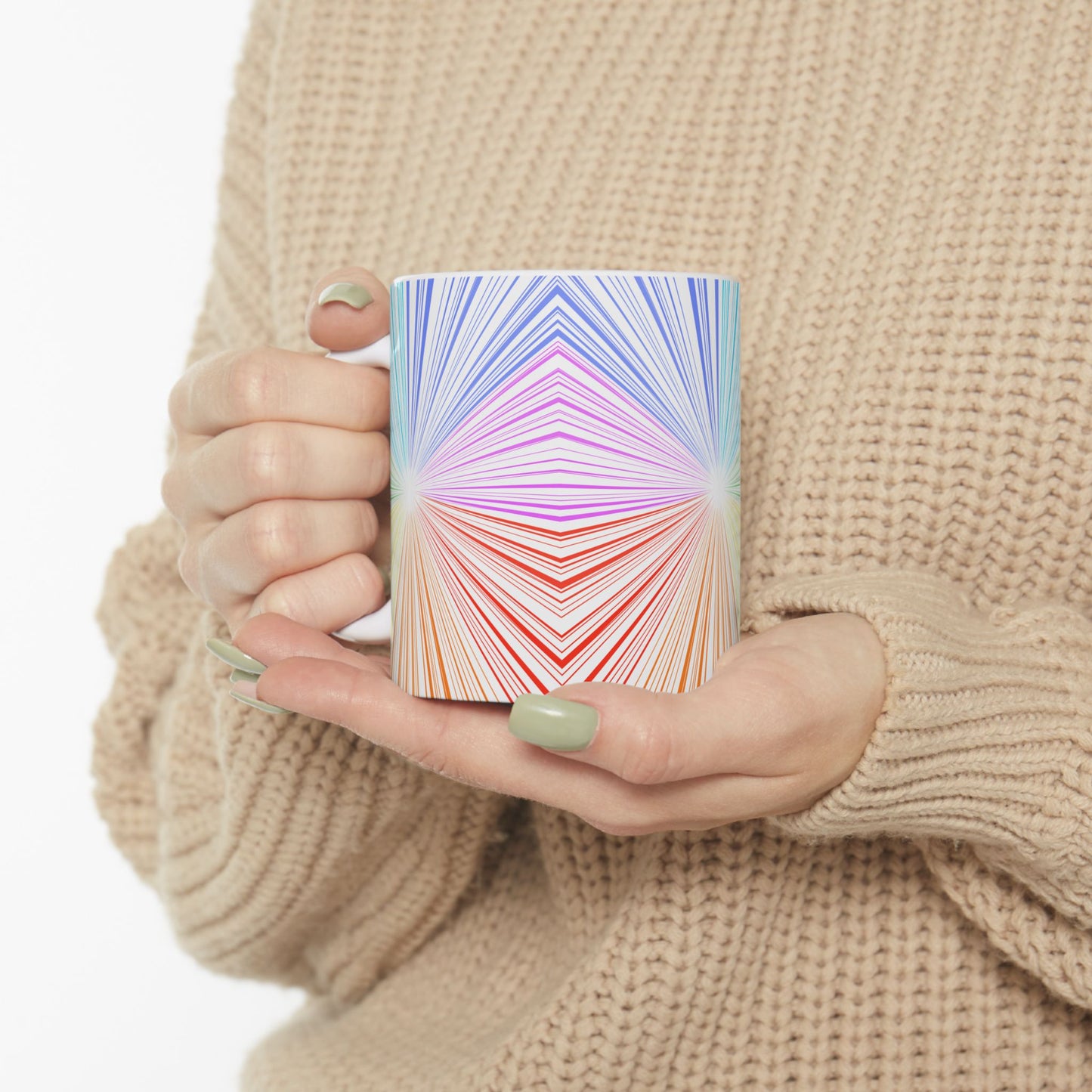 Fractal Rainbow Ceramic Mug, (11oz, 15oz)