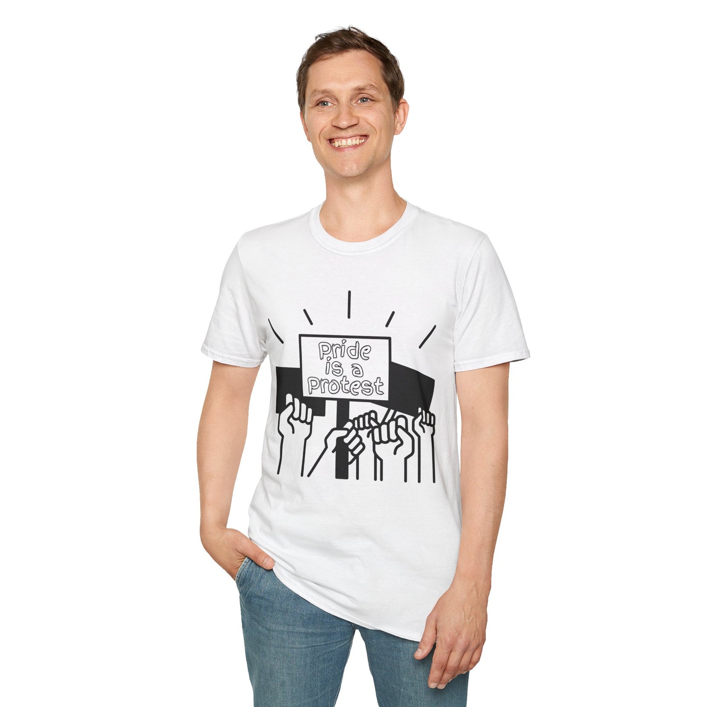 Pride Is A Protest Unisex Softstyle T-Shirt