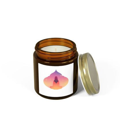 Yoga Sunset Meditation Scented Candles, Coconut Apricot Wax (4oz, 9oz)
