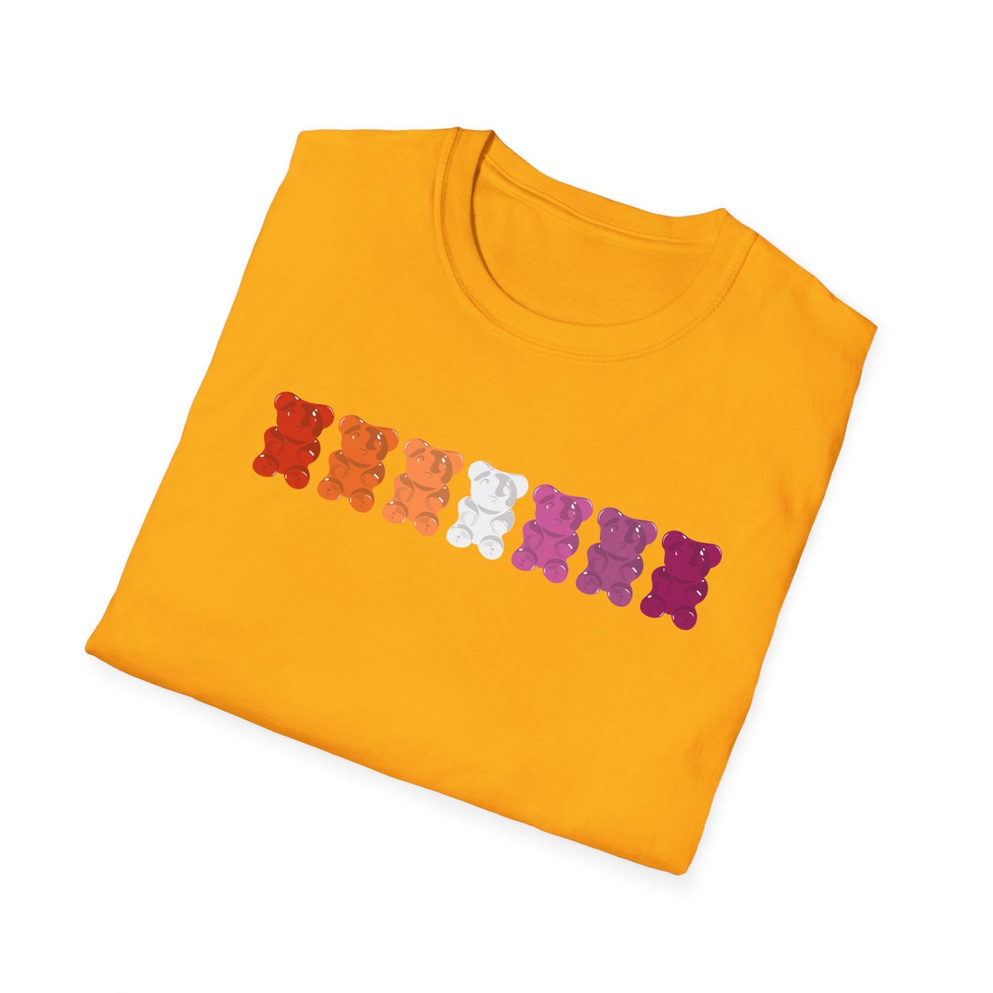 Lesbian Pride Gummy Bears Unisex Softstyle T-Shirt