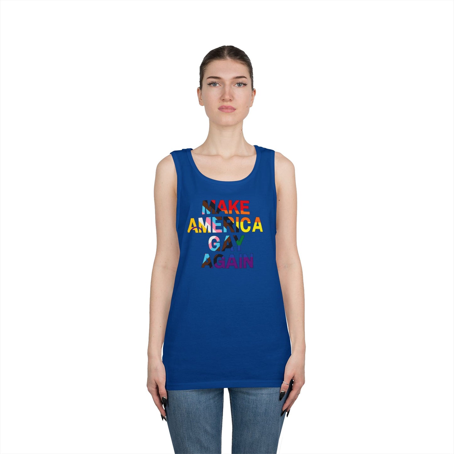 MAGA Make America Gay Again Unisex Heavy Cotton Tank Top