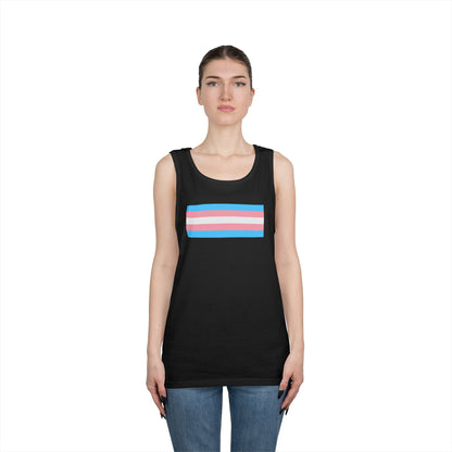 Trans Pride Flag Unisex Heavy Cotton Tank Top