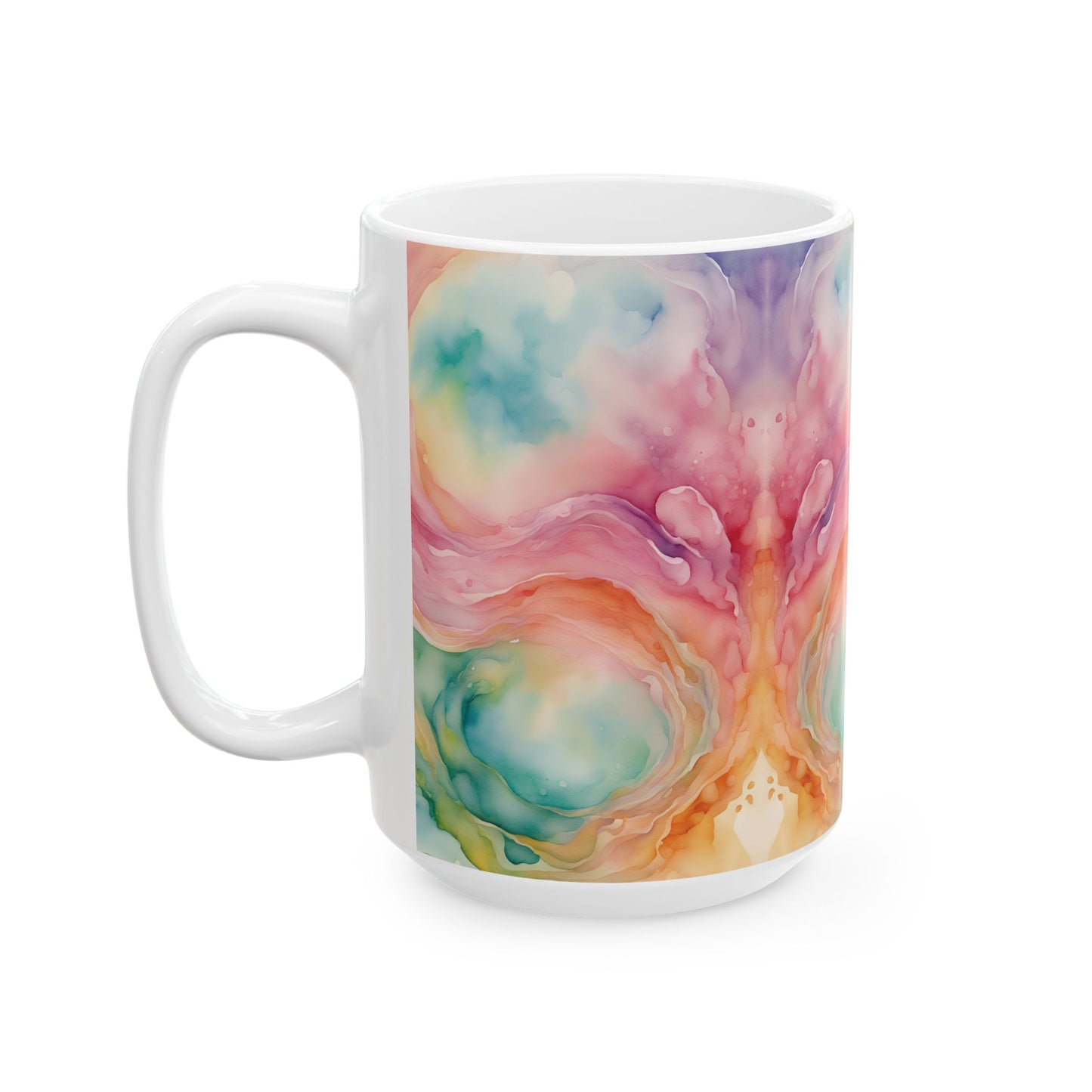 Watercolor Swirls Ceramic Mug, (11oz, 15oz)